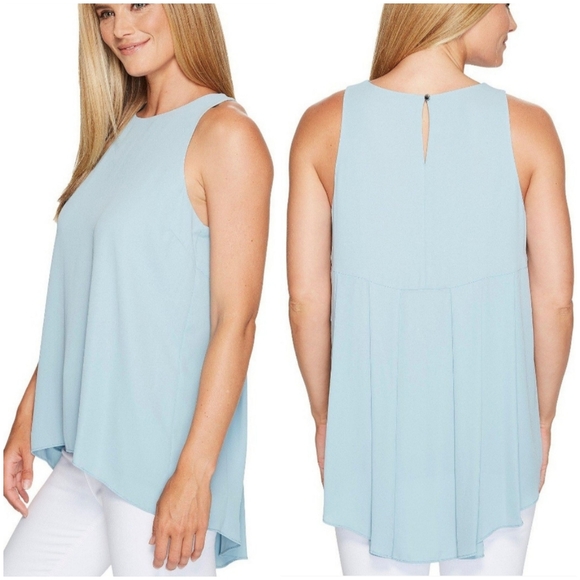 Vince Camuto Tops - VINCE CAMUTO Sleeveless Blue Babydoll Tunic Shirt